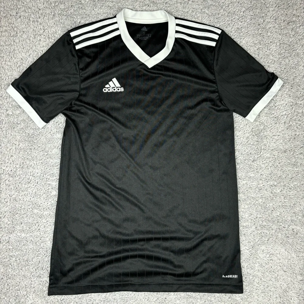 Adidas Jersey Mens Small Soccer Jersey Classic Black White Aeroready Performance